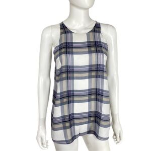 Old Navy Lightweight Plaid Sleeveless Keyhole Back Blouse